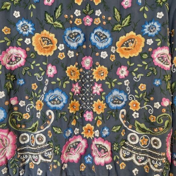 Needle & Thread by Anthropologie beaded embroidered bomber jacket size 6 - Picture 8 of 10